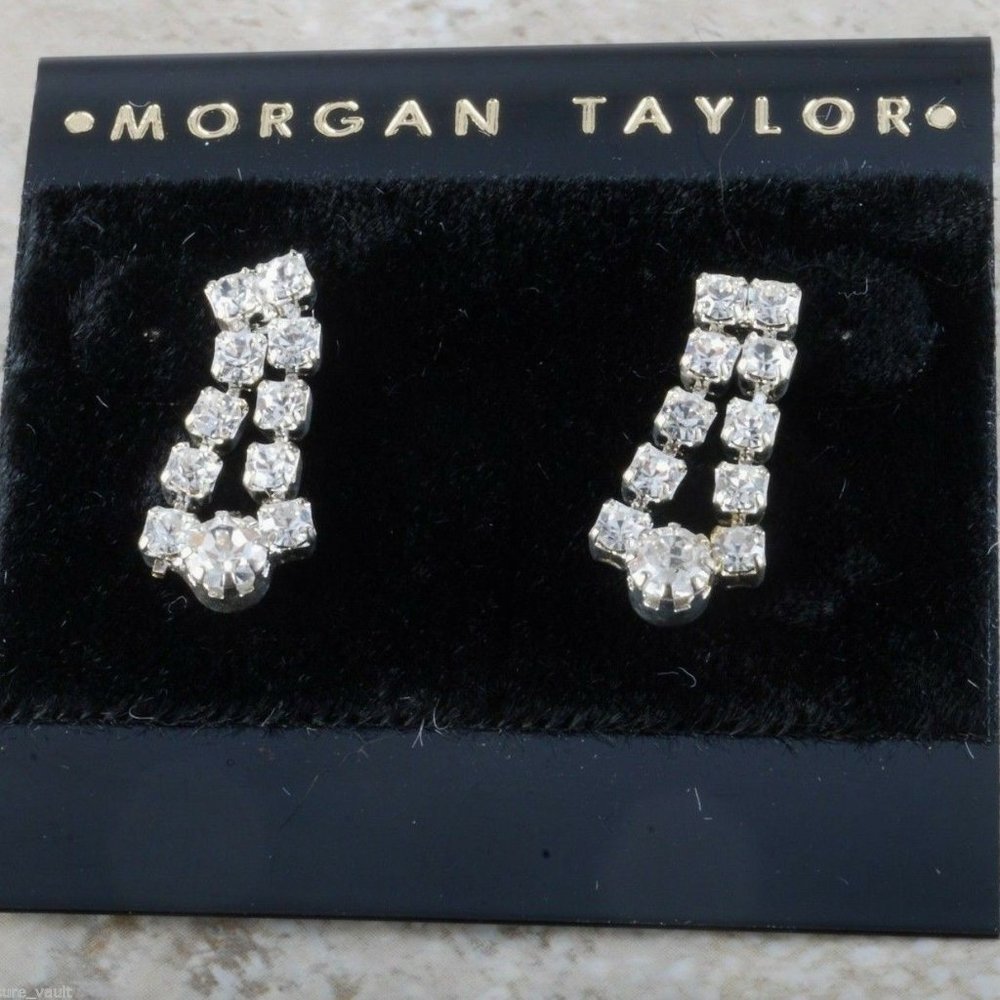 Vintage Earrings Morgan Taylor Rhinestone Dangle